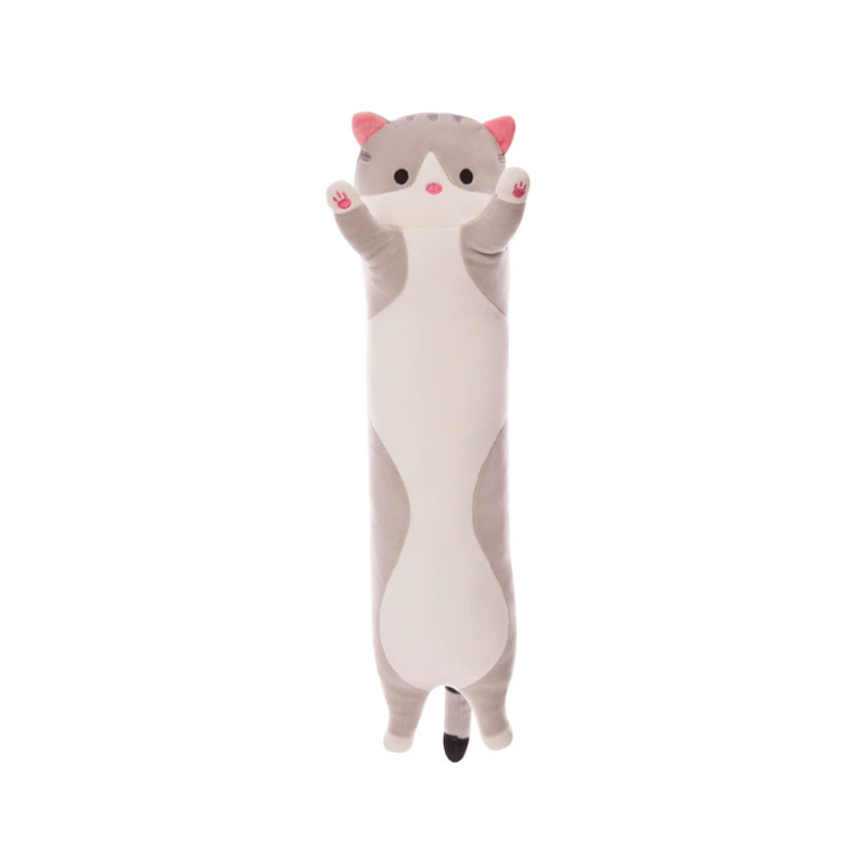 긴 고양이 플러시 바디 베개